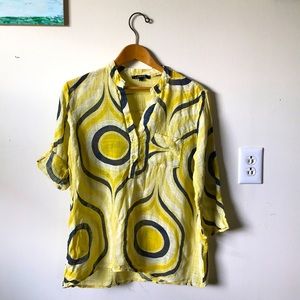 Charlie B yellow light tunic collarless size L